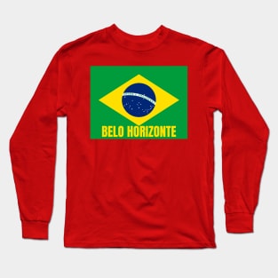 Belo Horizonte City in Brazilian Flag Long Sleeve T-Shirt